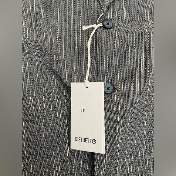 Lightweight Casual Blazer Distretto 12 Gray Modern Minimalist Blazer Size 14 - Picture 13 of 13